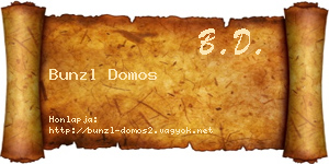 Bunzl Domos névjegykártya